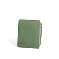 Tarjetero en 100% cuero Verde Laurel