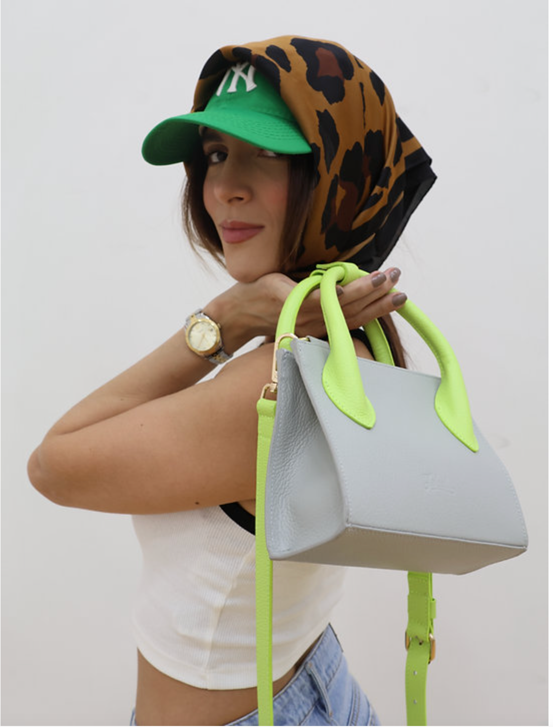 Mini Tote Gris x Verde Gucci