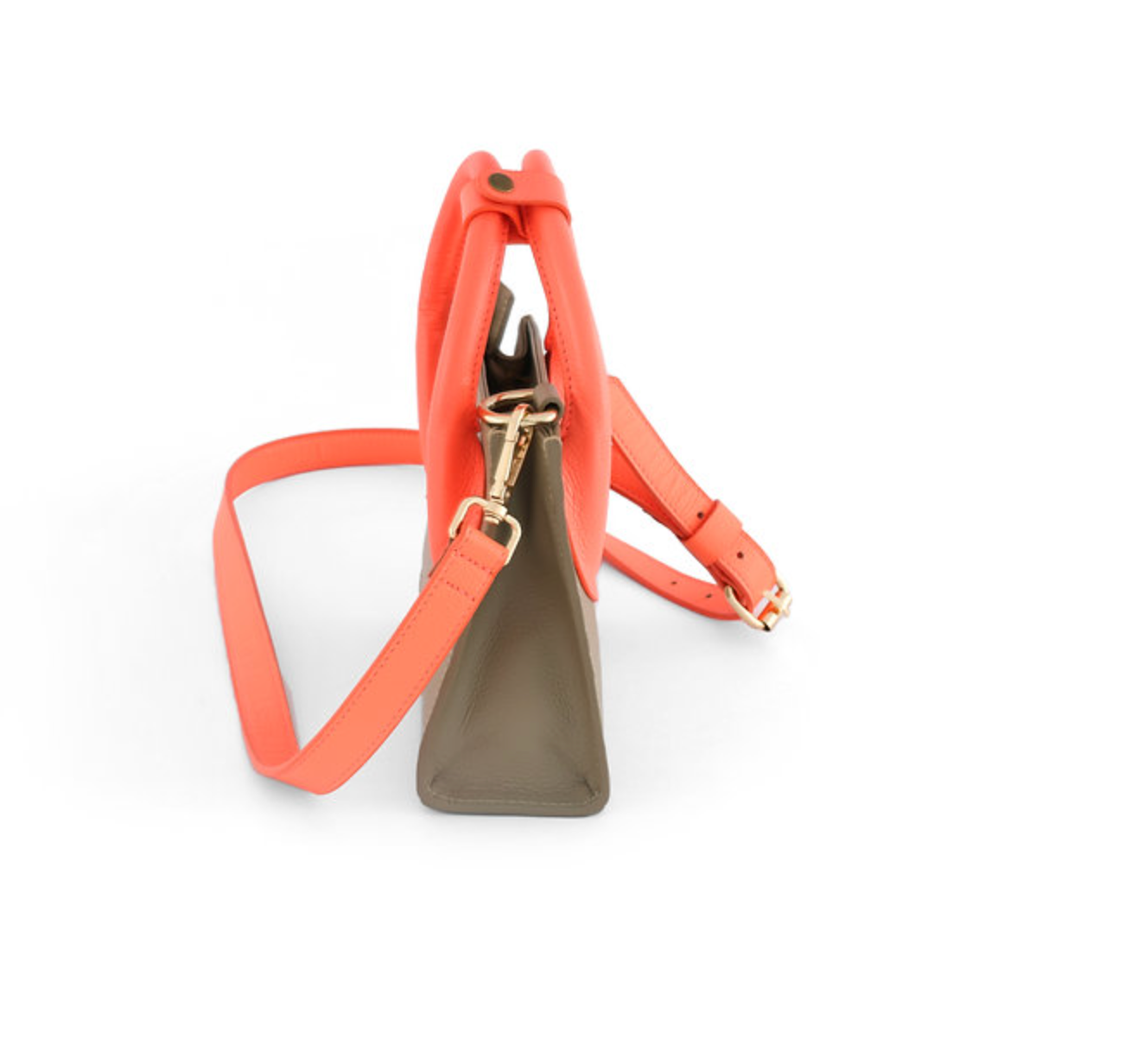 Mini Tote Taupé x Coral Neón