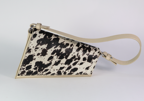 Asimetric Cow Print Beige
