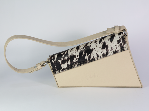 Asimetric Cow Print Beige